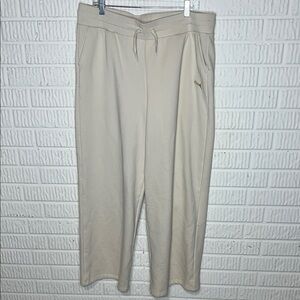 Puma Cream Sweatpants Comfortable Wide Leg Sweat Pants